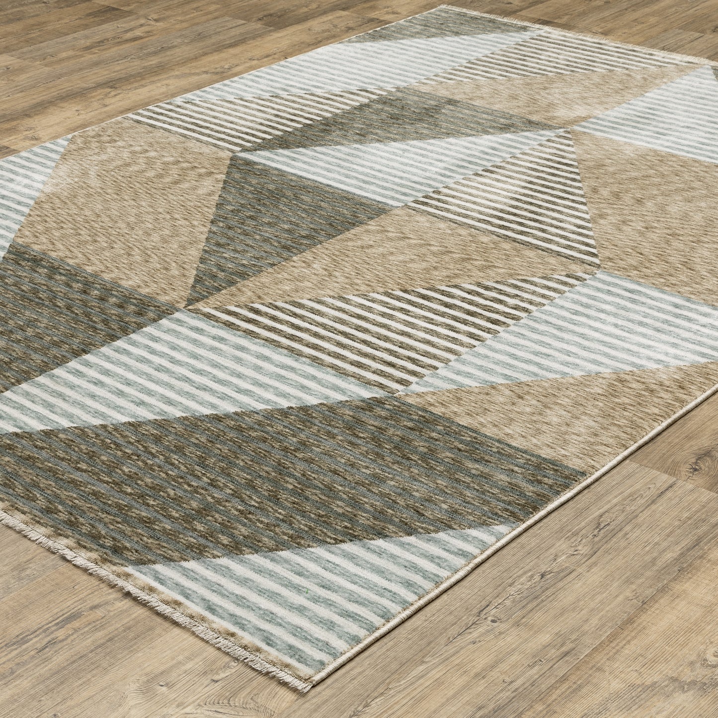 Echo ECH04 Beige Stripe Rug