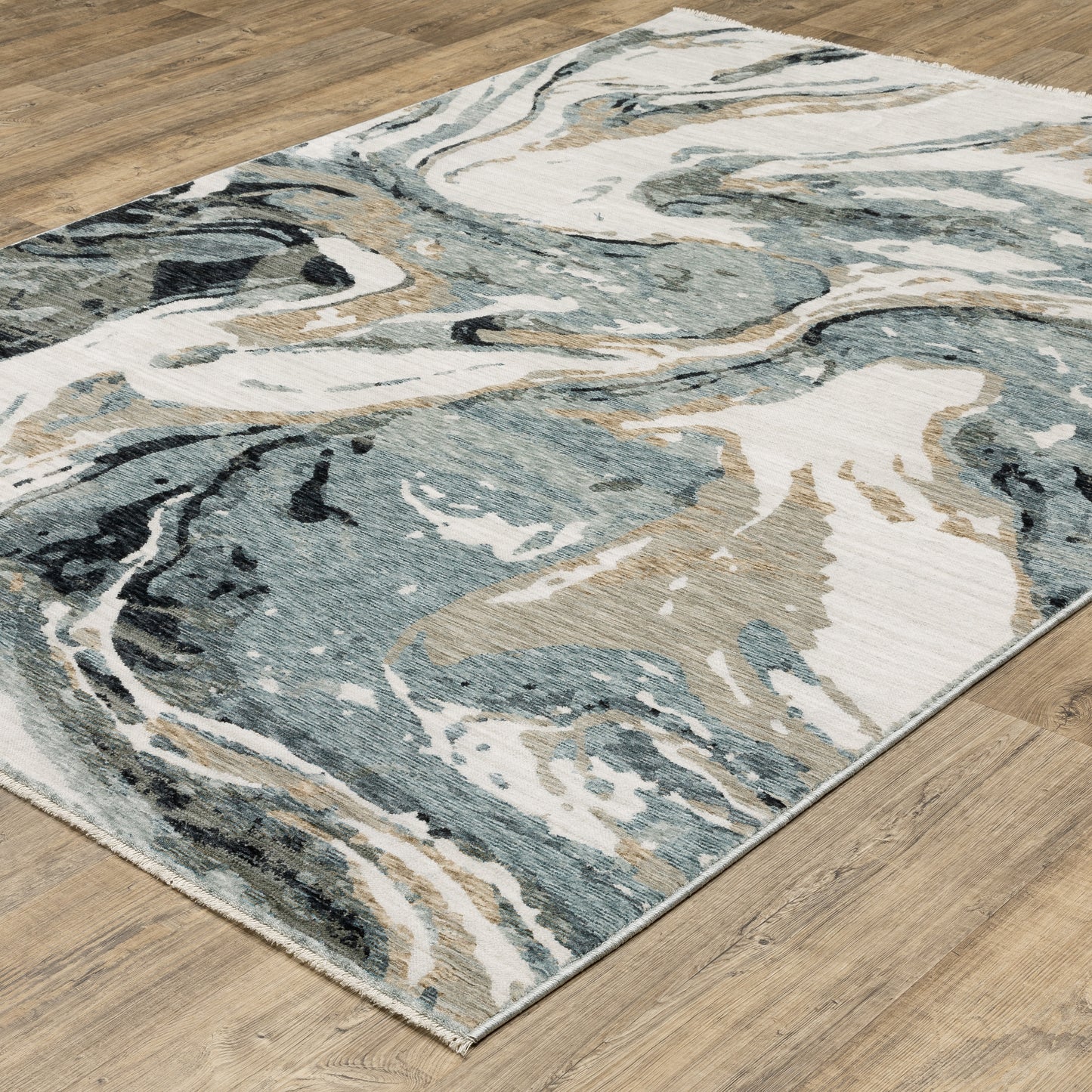 Echo ECH07 Blue Abstract Rug