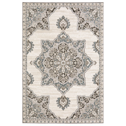 Ellington ELL01 Ivory Medallion Rug