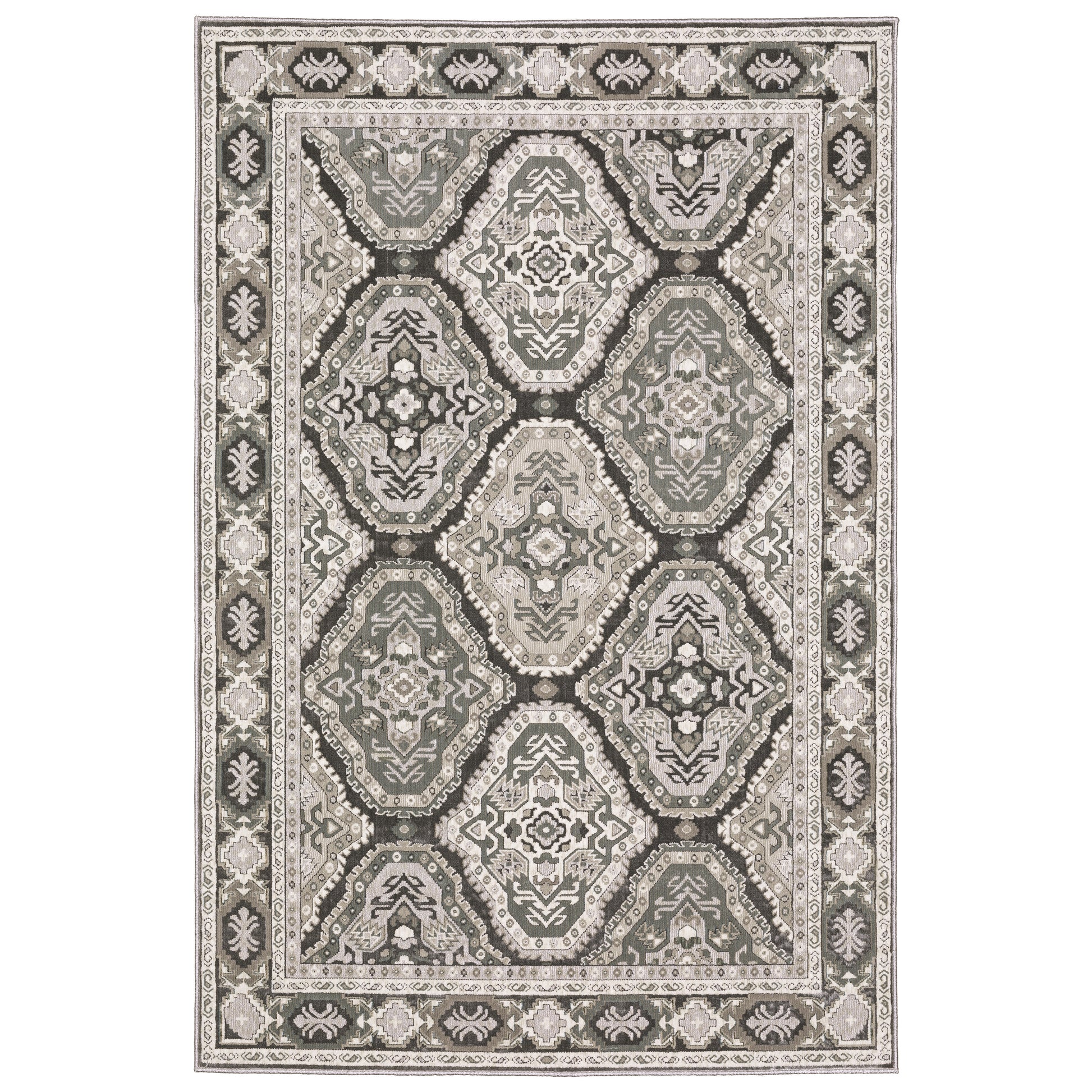 Ellington ELL04 Grey Geometric Rug