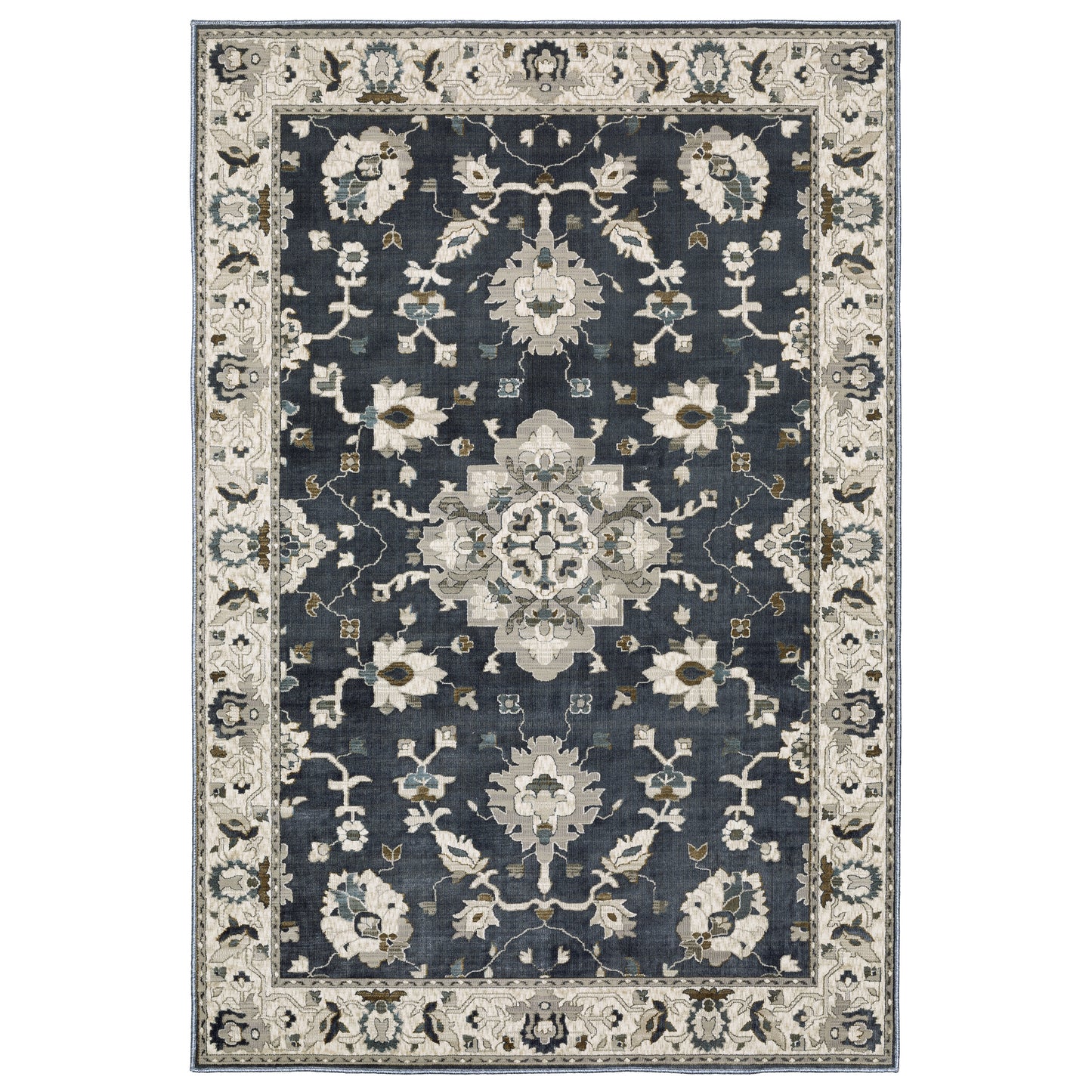 Ellington ELL08 Blue Floral Rug