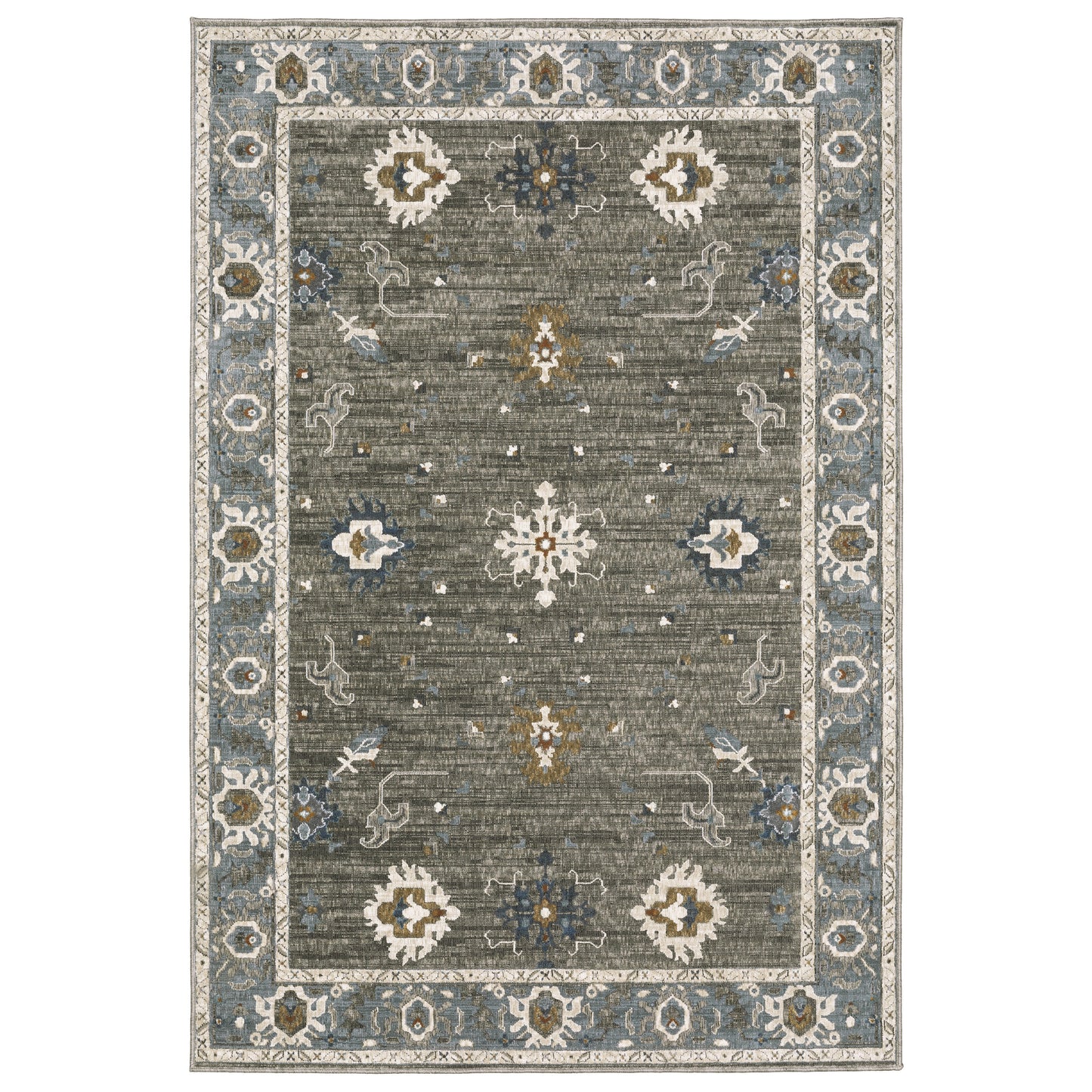 Ellington ELL09 Grey Floral Rug