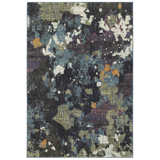 Evolution 8029A Navy Abstract Rug