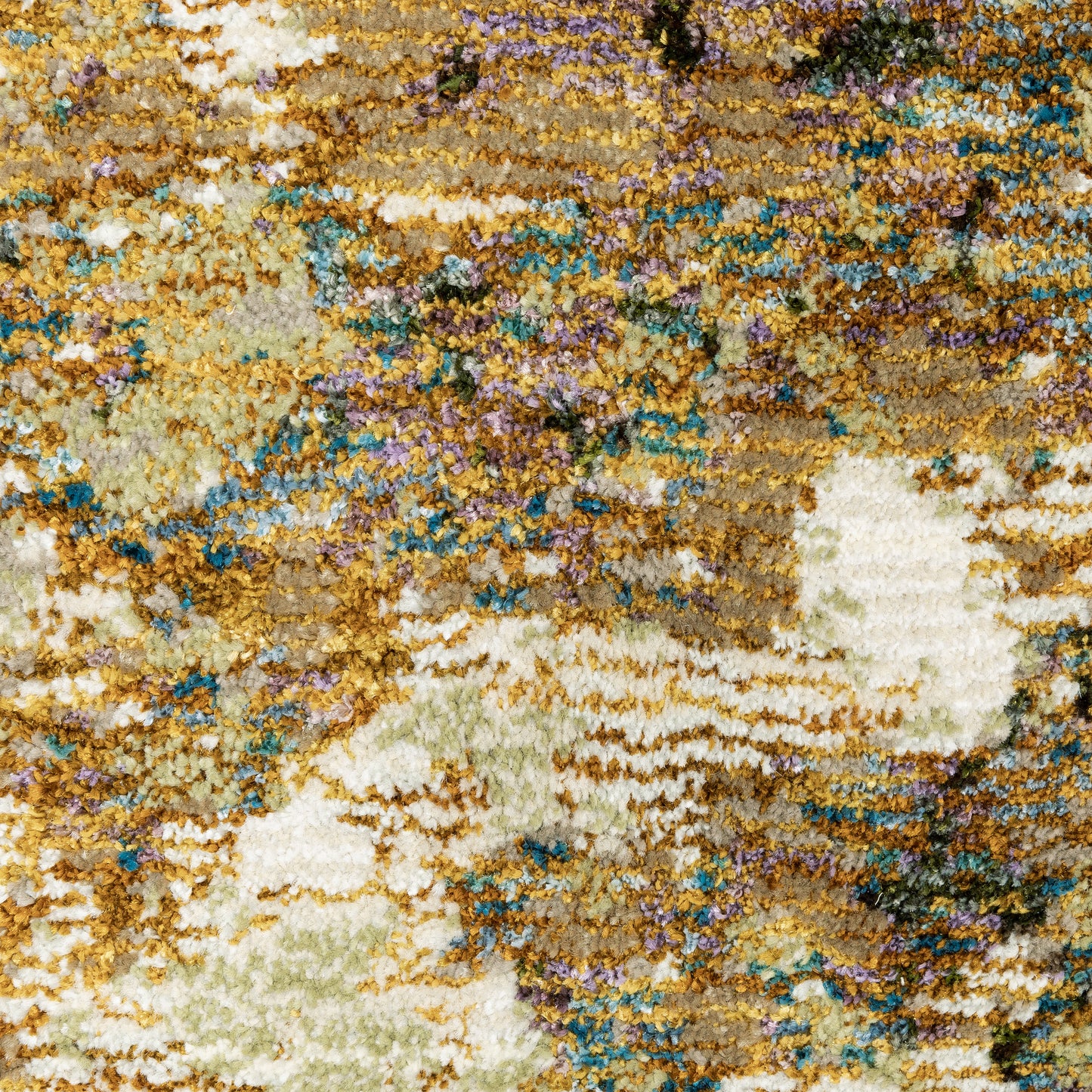 Evolution Abstract Gold/ Beige Cut Pile Rug