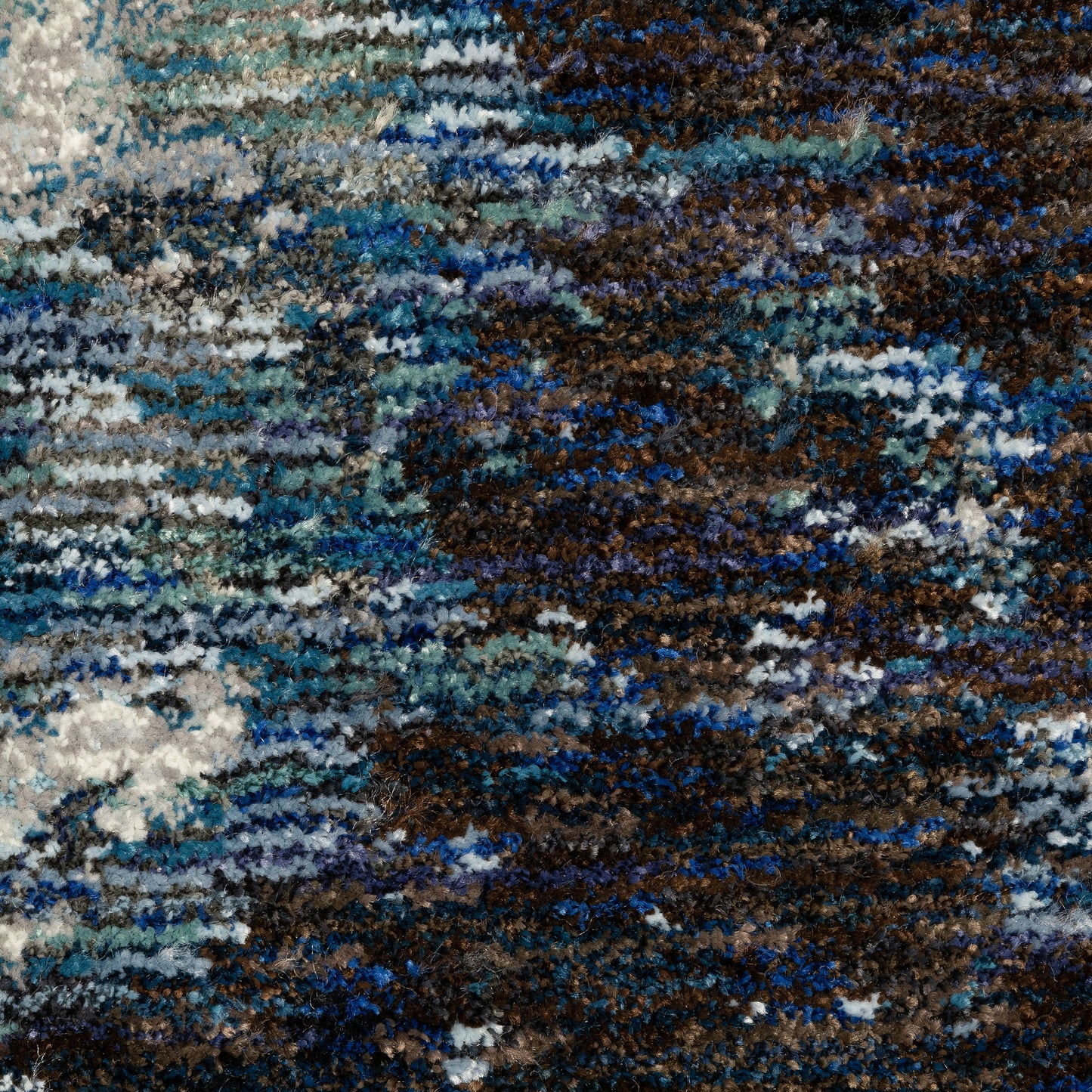 Evolution Abstract Blue/ Ivory Cut Pile Rug