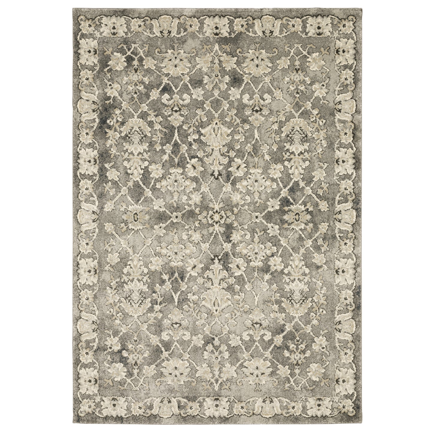 Florence 1002E Grey Floral Rug