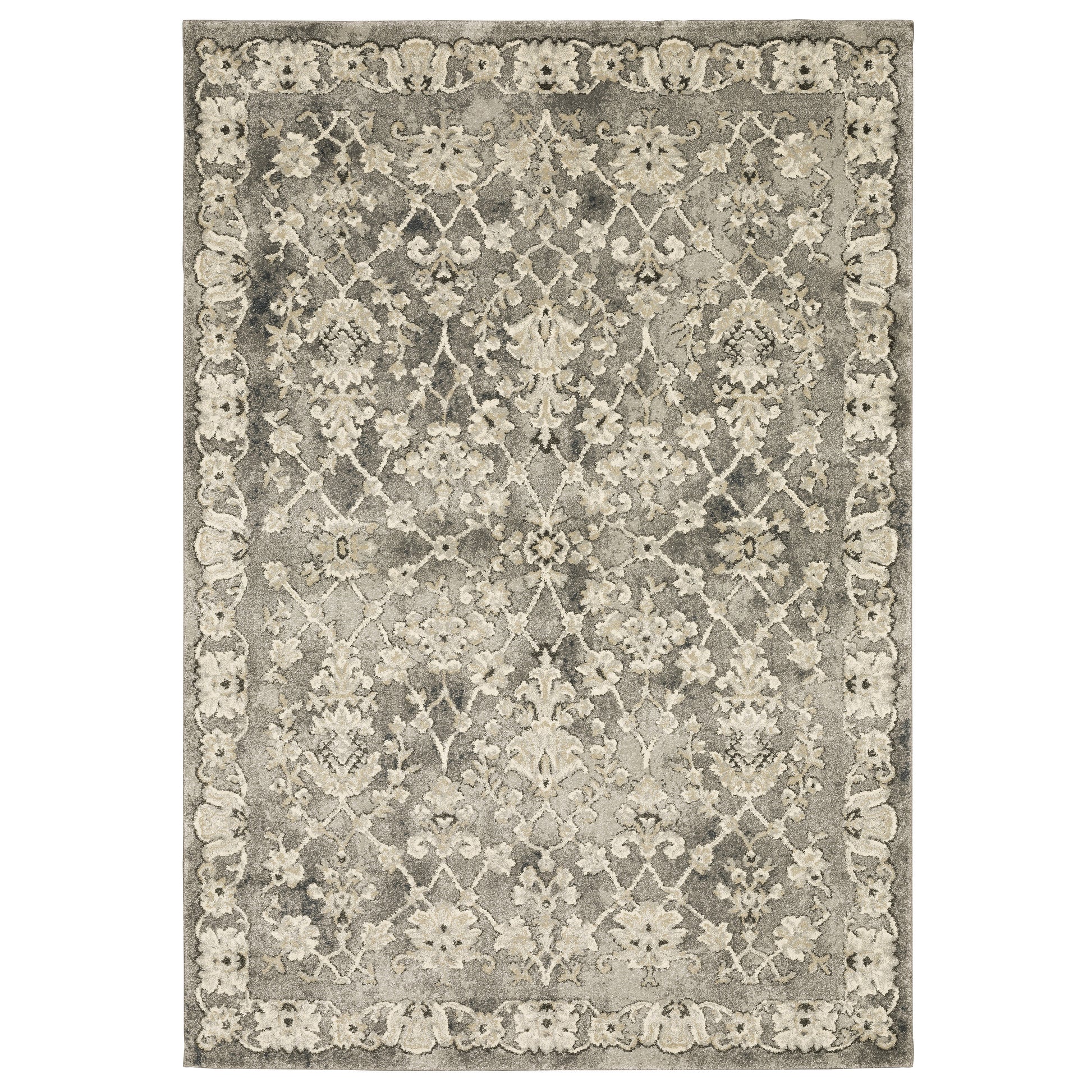 Florence 1002E Grey Floral Rug