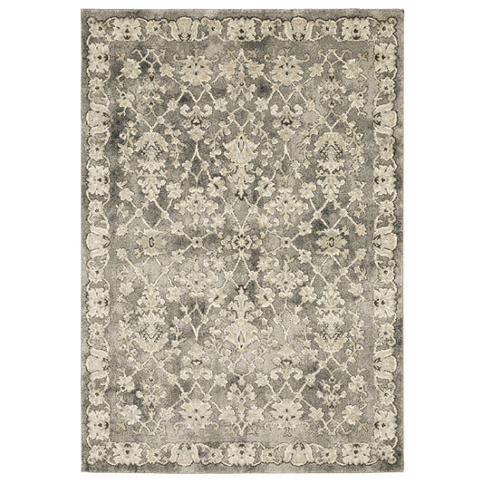 Florence 1002E Grey Floral Rug