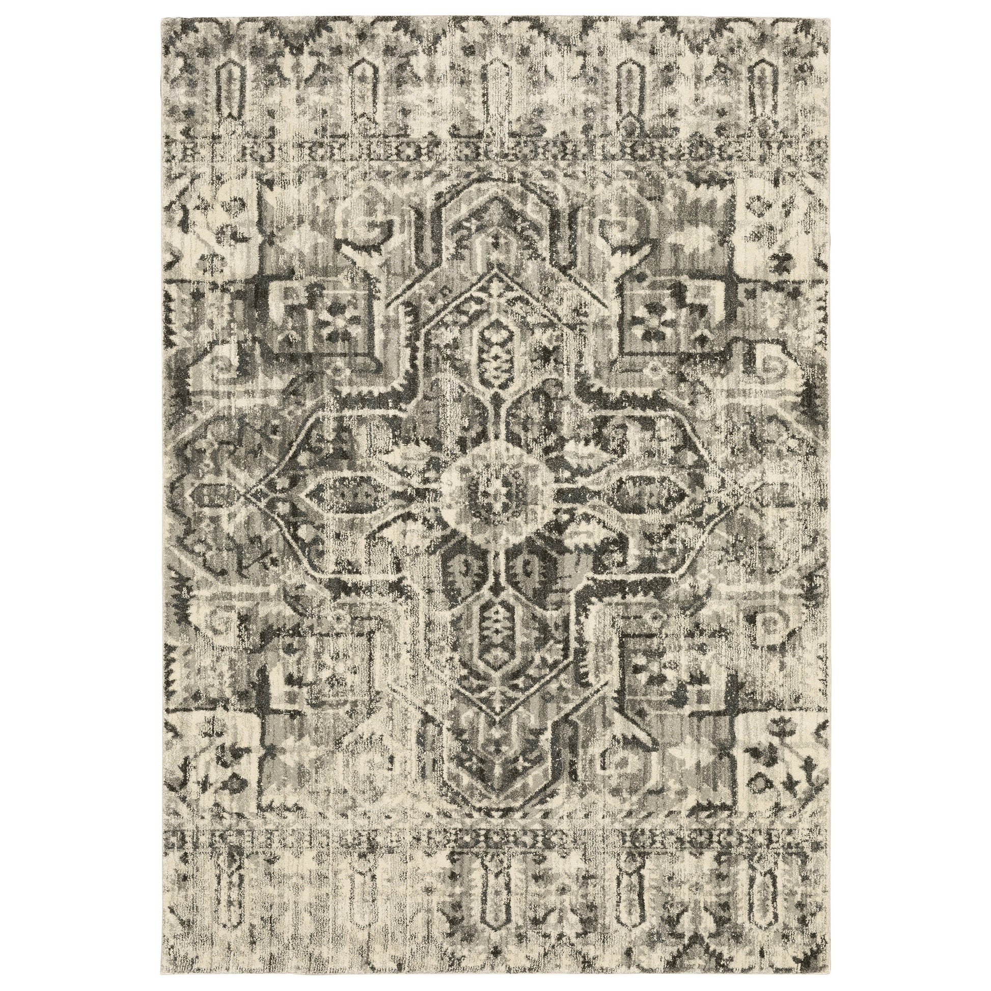 Florence 4333W Charcoal Medallion Rug
