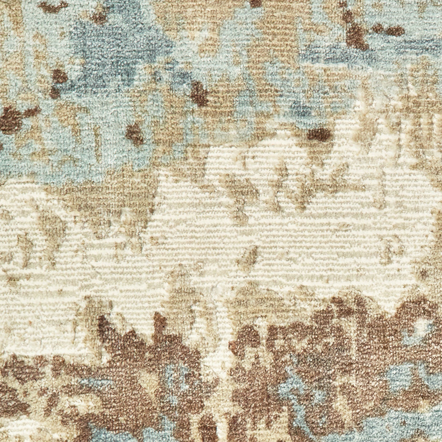 Formations Distressed Blue/ Brown Abstract Cut Pile Rug