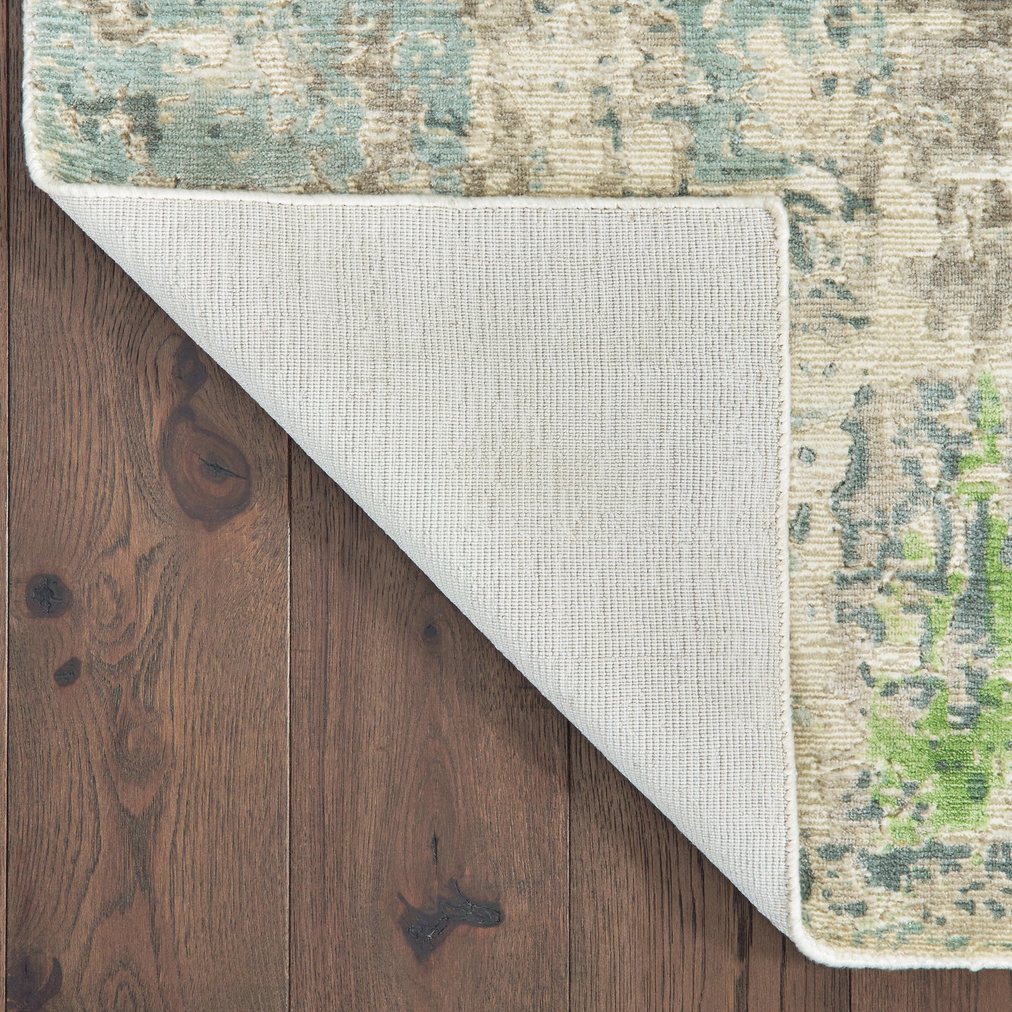 Formations Distressed Blue/ Green Abstract Cut Pile Rug