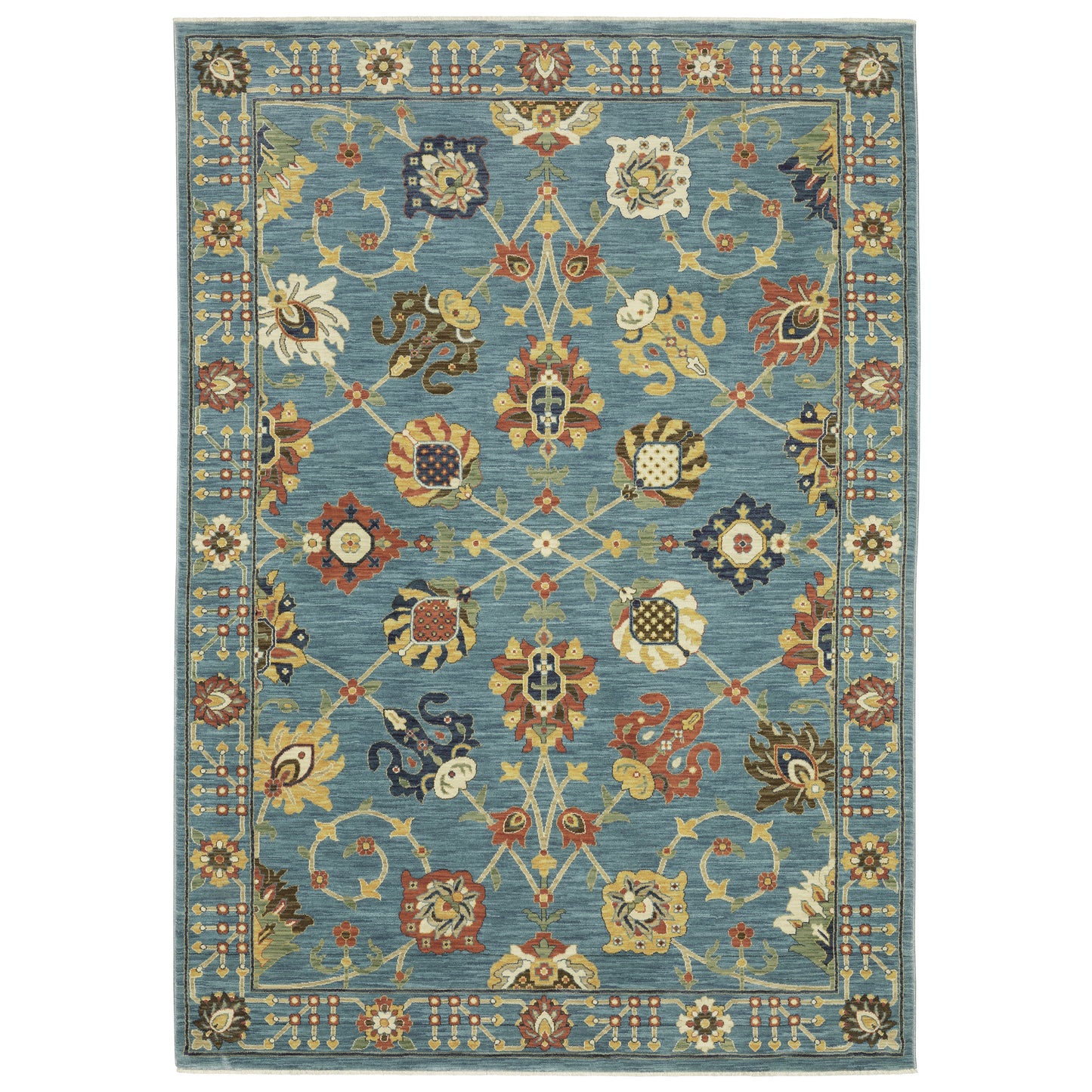 Francesca FR01E Blue Floral Rug