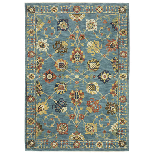 Francesca FR01E Blue Floral Rug