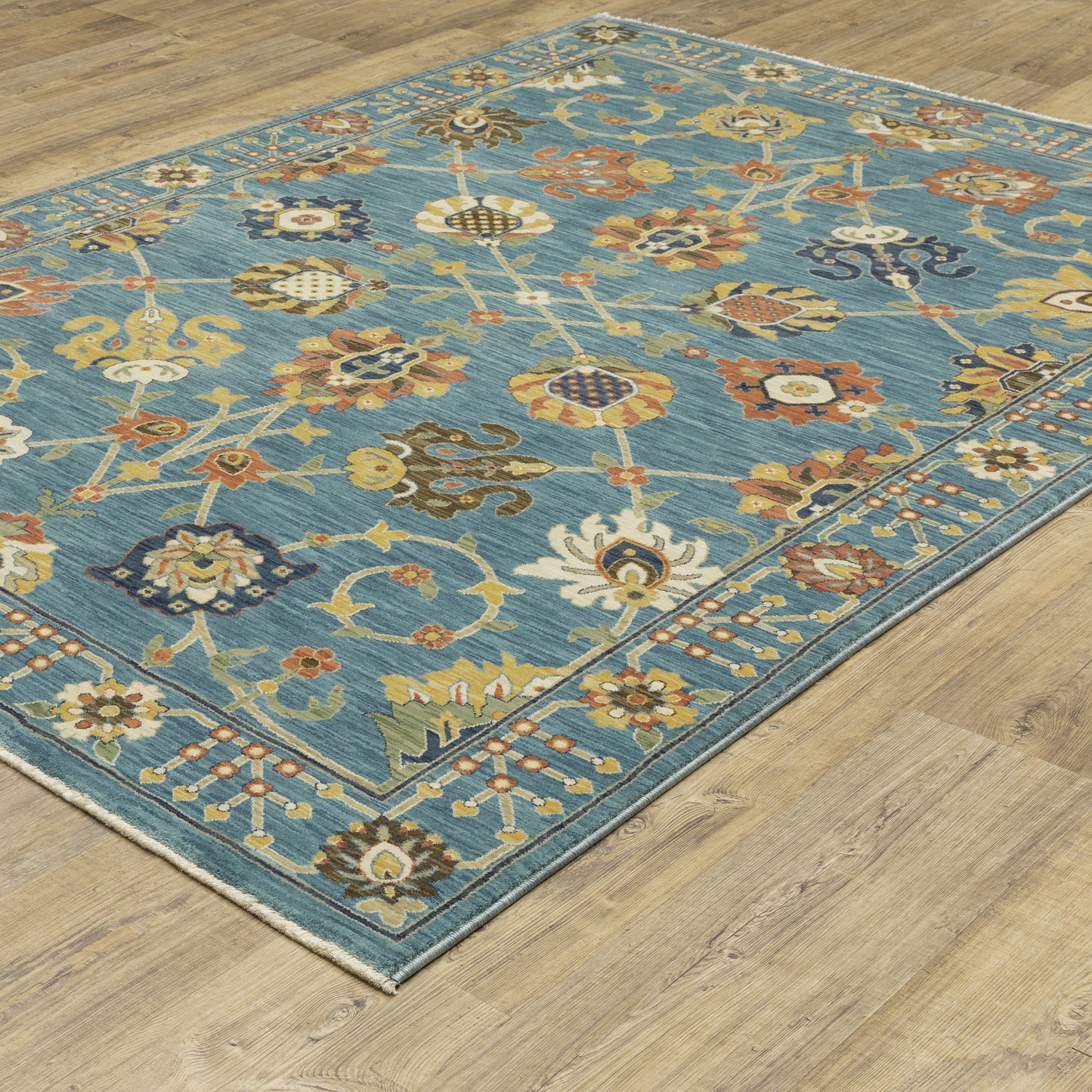 Francesca FR01E Blue Floral Rug