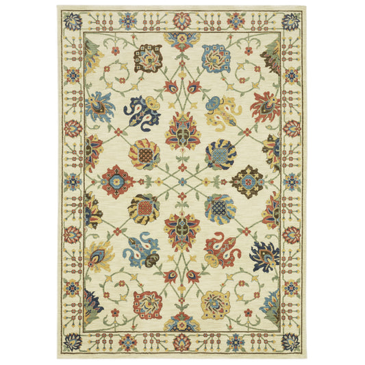 Francesca FR01G Ivory Floral Rug