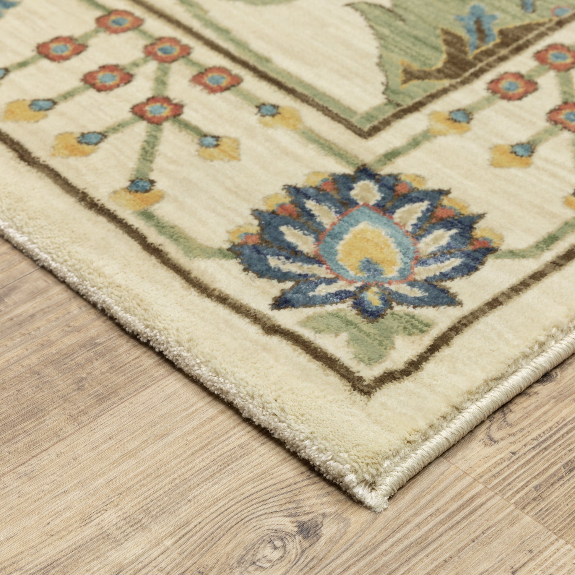 Francesca FR01G Ivory Floral Rug