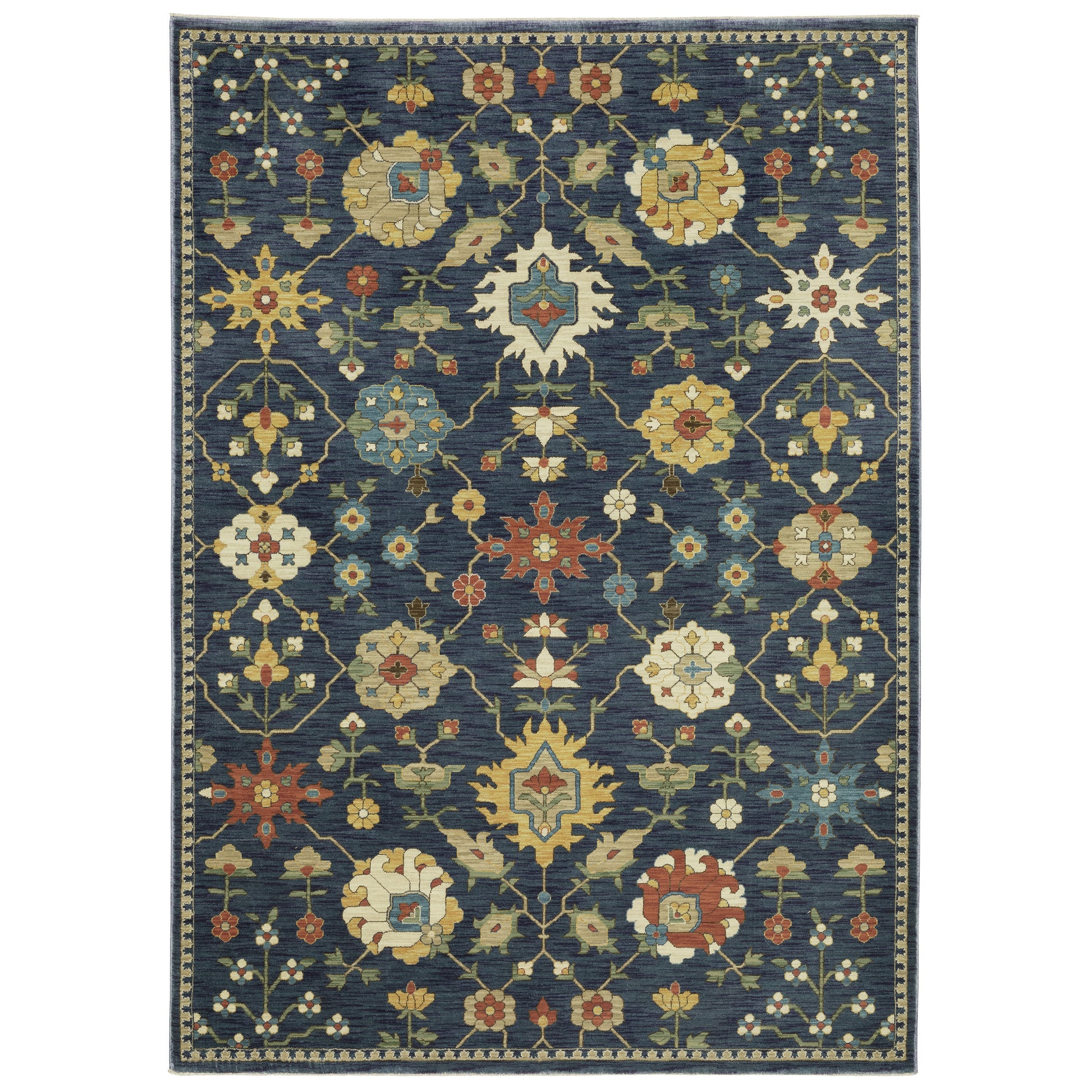 Francesca FR02L Blue Floral Rug