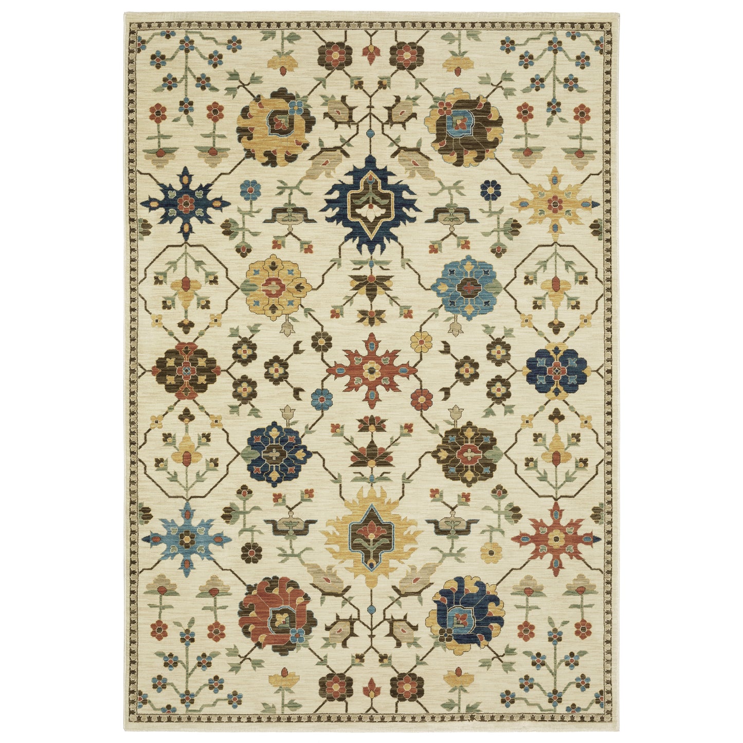 Francesca FR02M Ivory Floral Rug