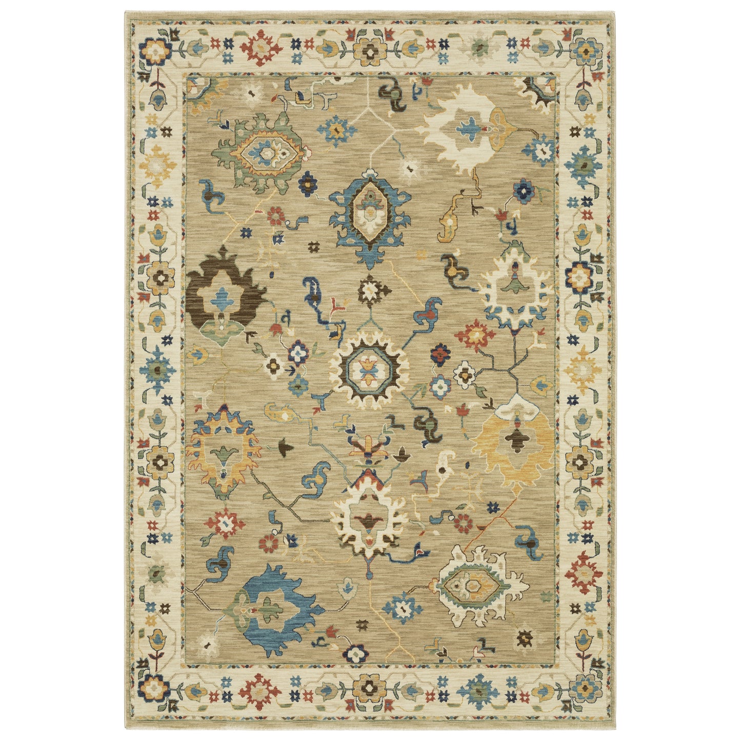 Francesca FR04E Beige Floral Rug