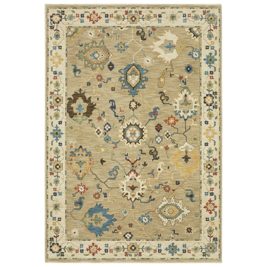 Francesca FR04E Beige Floral Rug