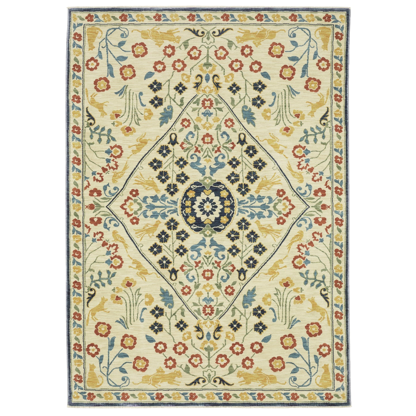 Francesca FR06B Ivory Medallion Rug