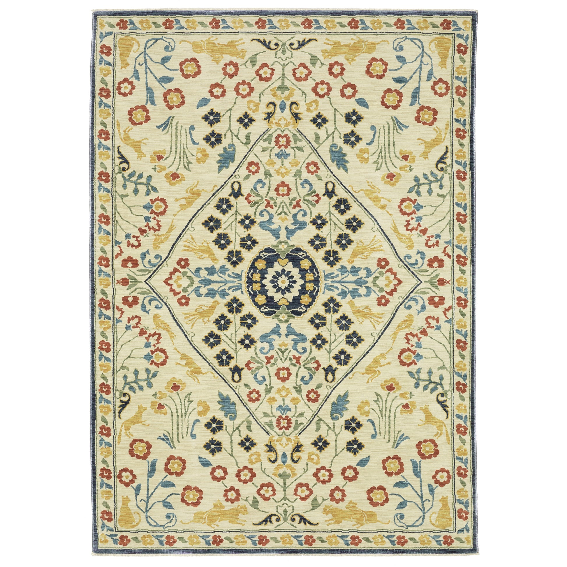Francesca FR06B Ivory Medallion Rug