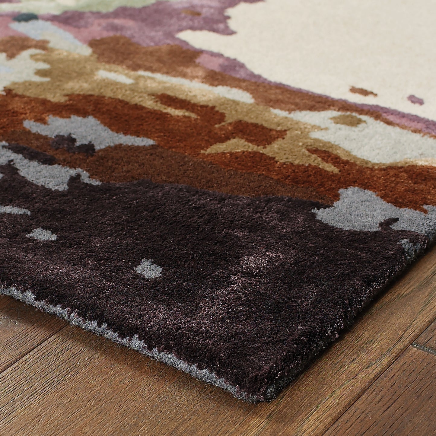 Galaxy Abstract Blue/ Brown Cut Pile Rug