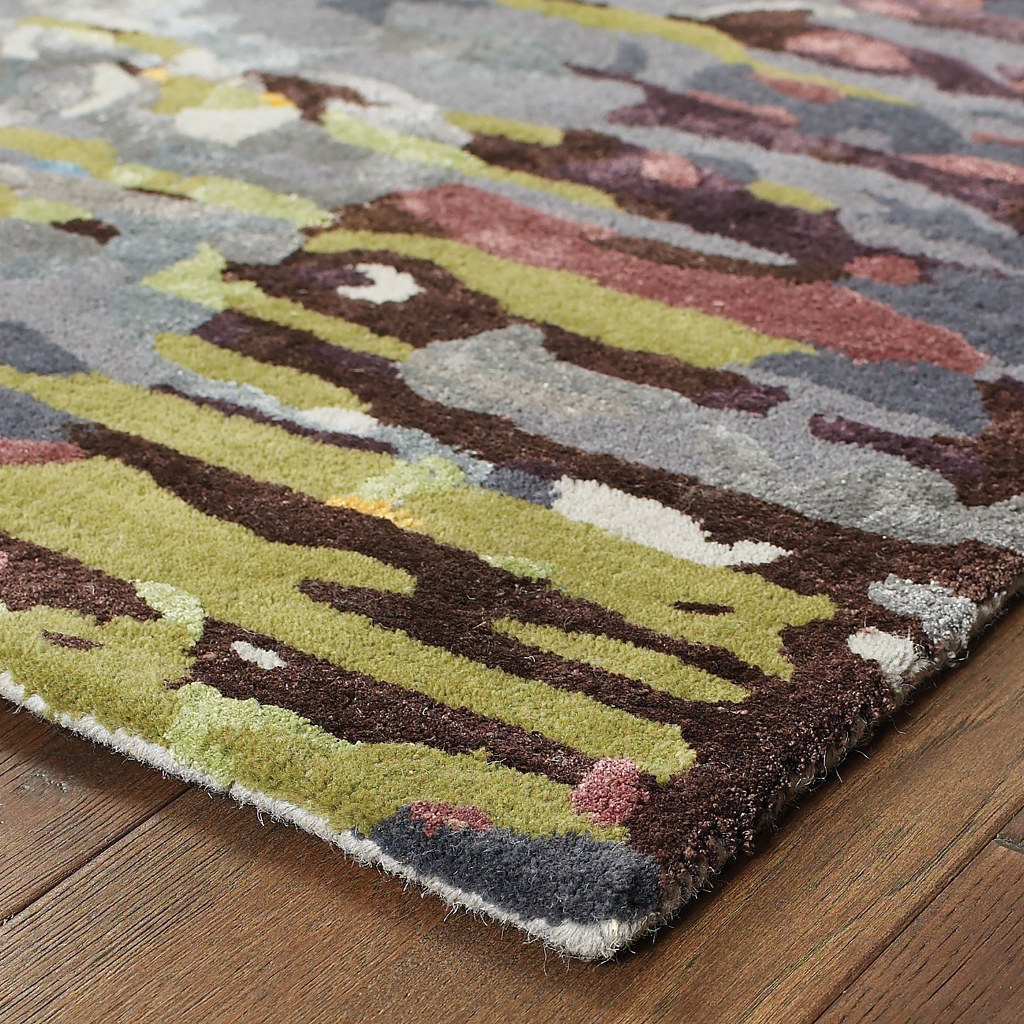 Galaxy Abstract Multi/ Grey Cut Pile Rug