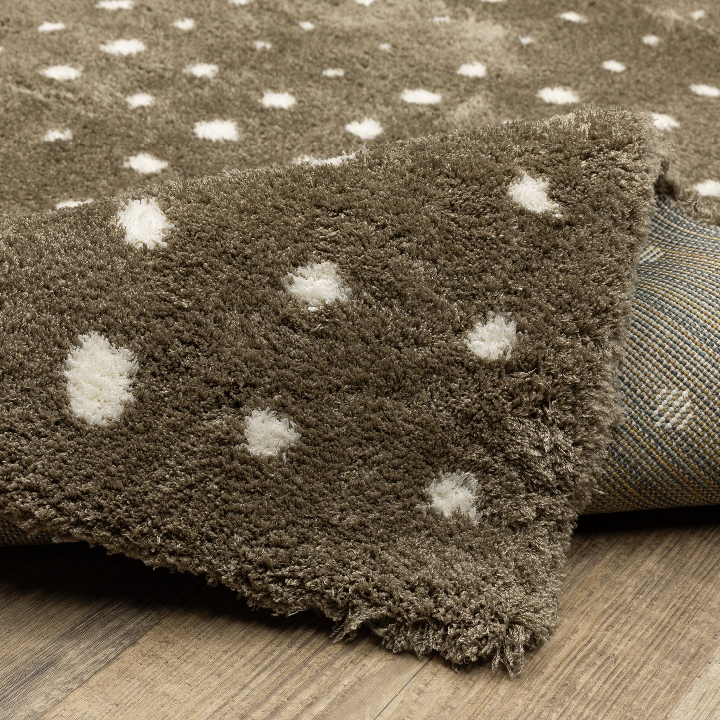 Galileo Circles Brown/ Ivory Geometric Cut Pile Rug