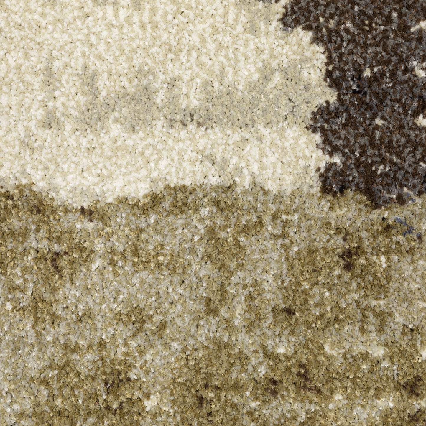 Gemma Abstract Green/ Brown Cut Pile Rug