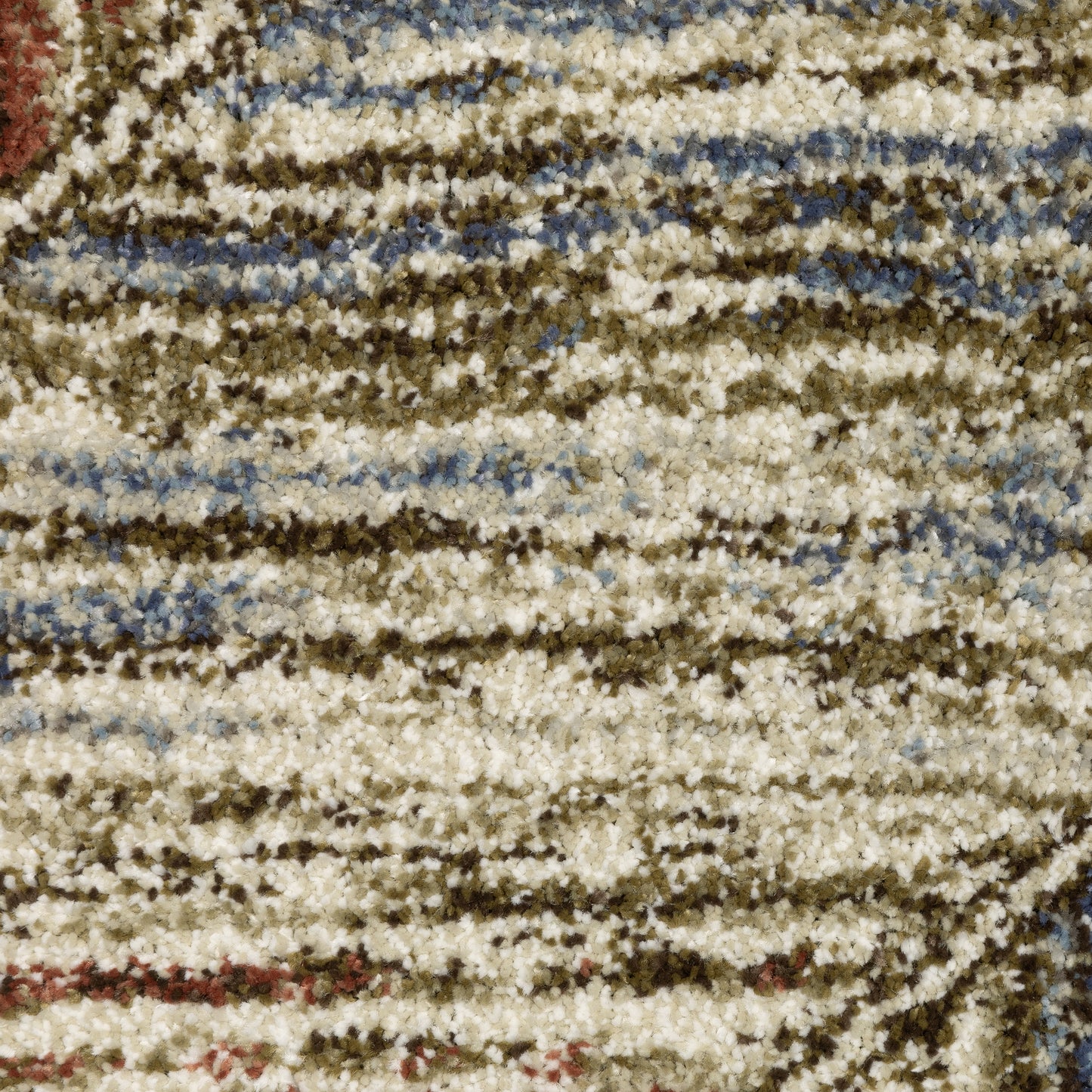 Gemma Geometric Blue/ Rust Cut Pile Rug