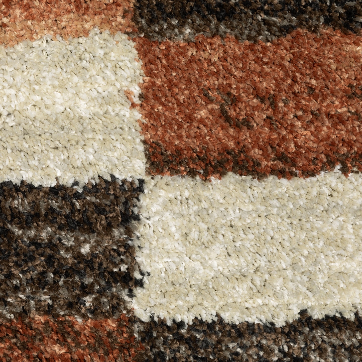 Gemma Stripe Multi/ Brown Geometric Cut Pile Rug