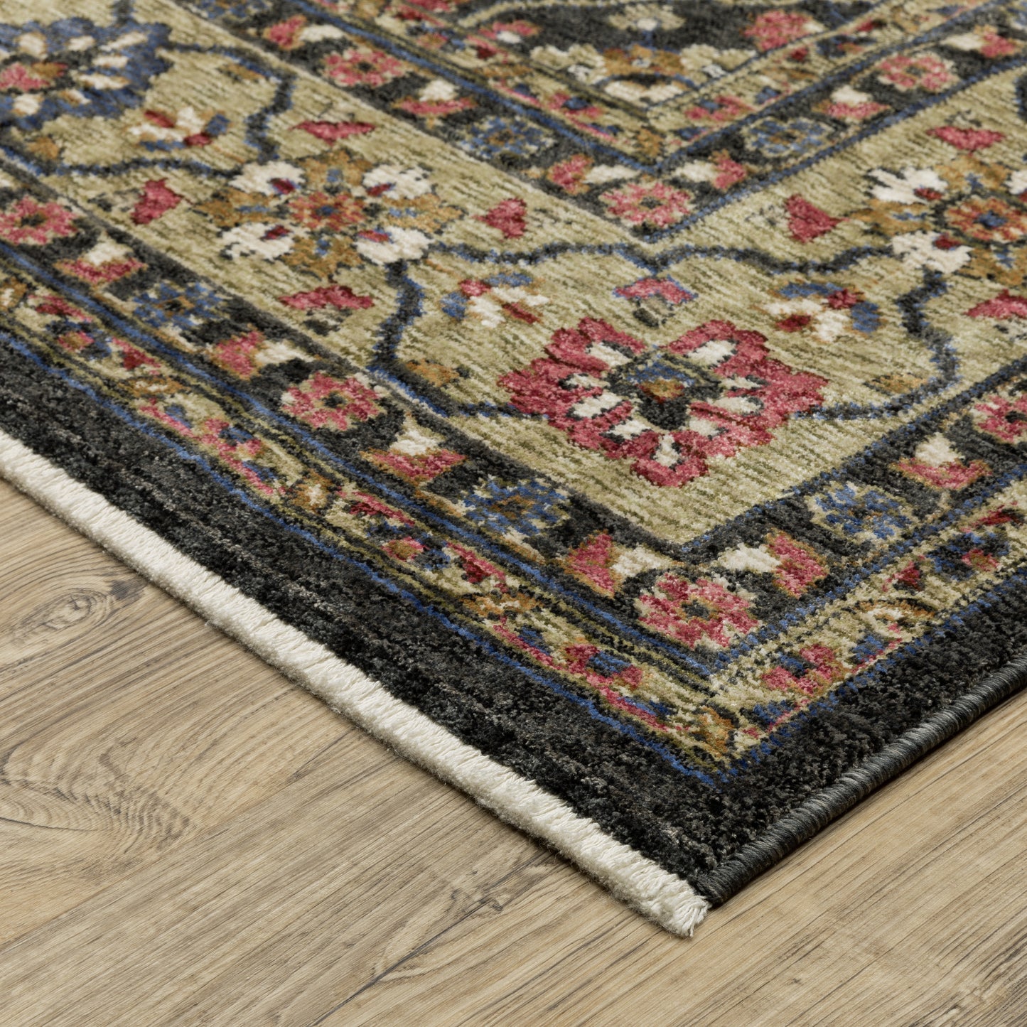Hastings HA07D Charcoal Floral Rug