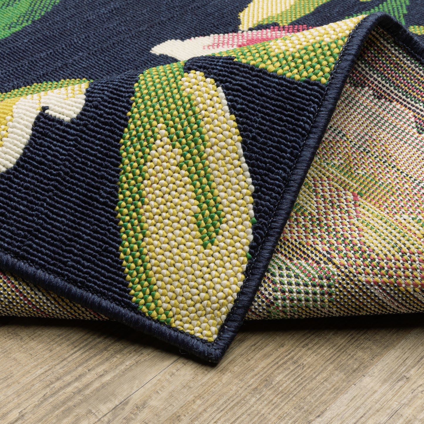 Havana Botanical Navy/ Multi Floral Loop Pile Rug