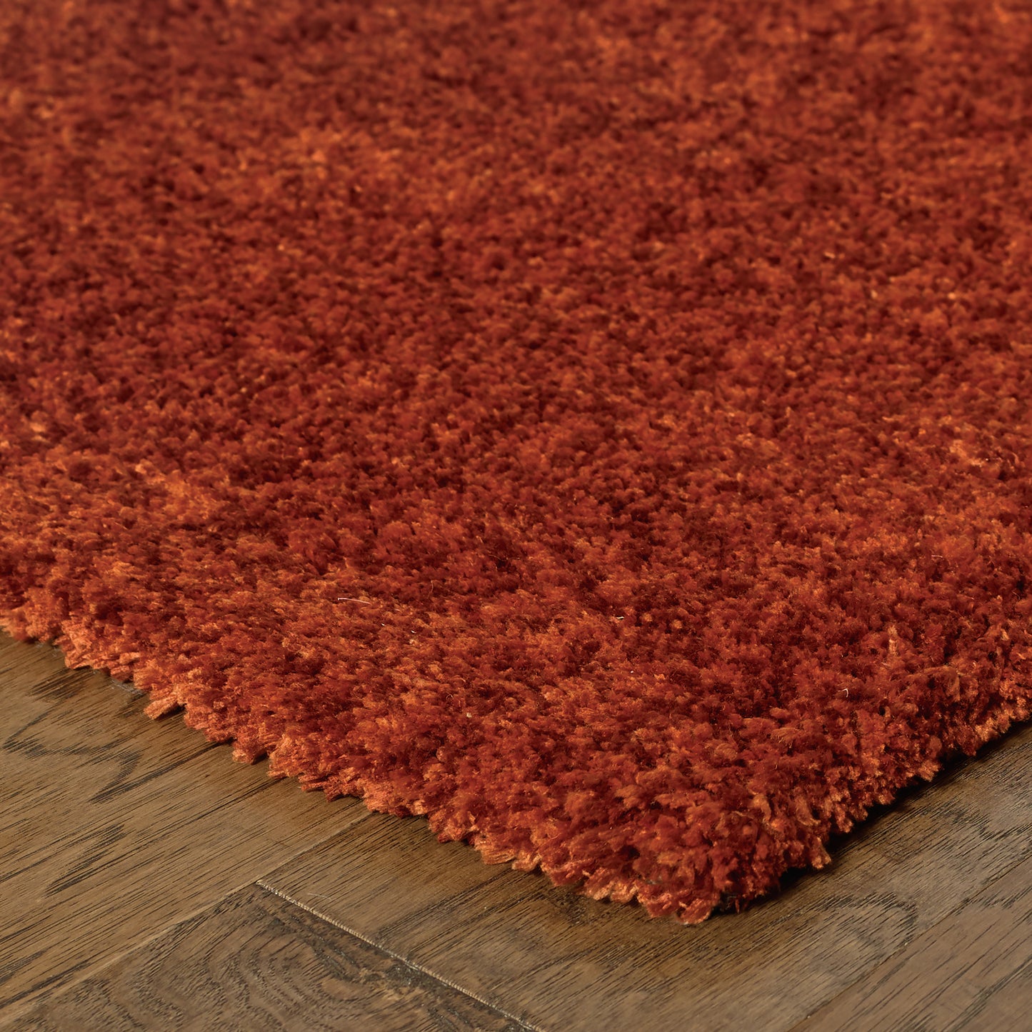 Heavenly Shag Red/ Red Solid Cut Pile Rug