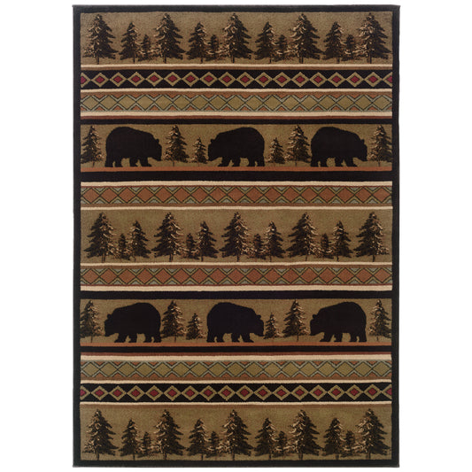 Hudson 1066A Black Southwest/Lodge Rug