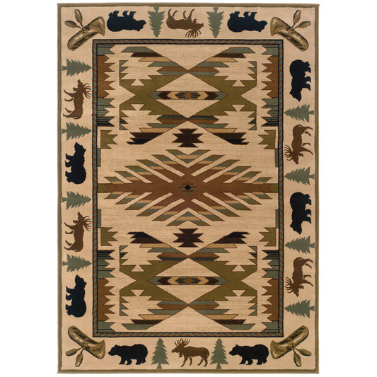 Hudson 1072A Ivory Southwest/Lodge Rug