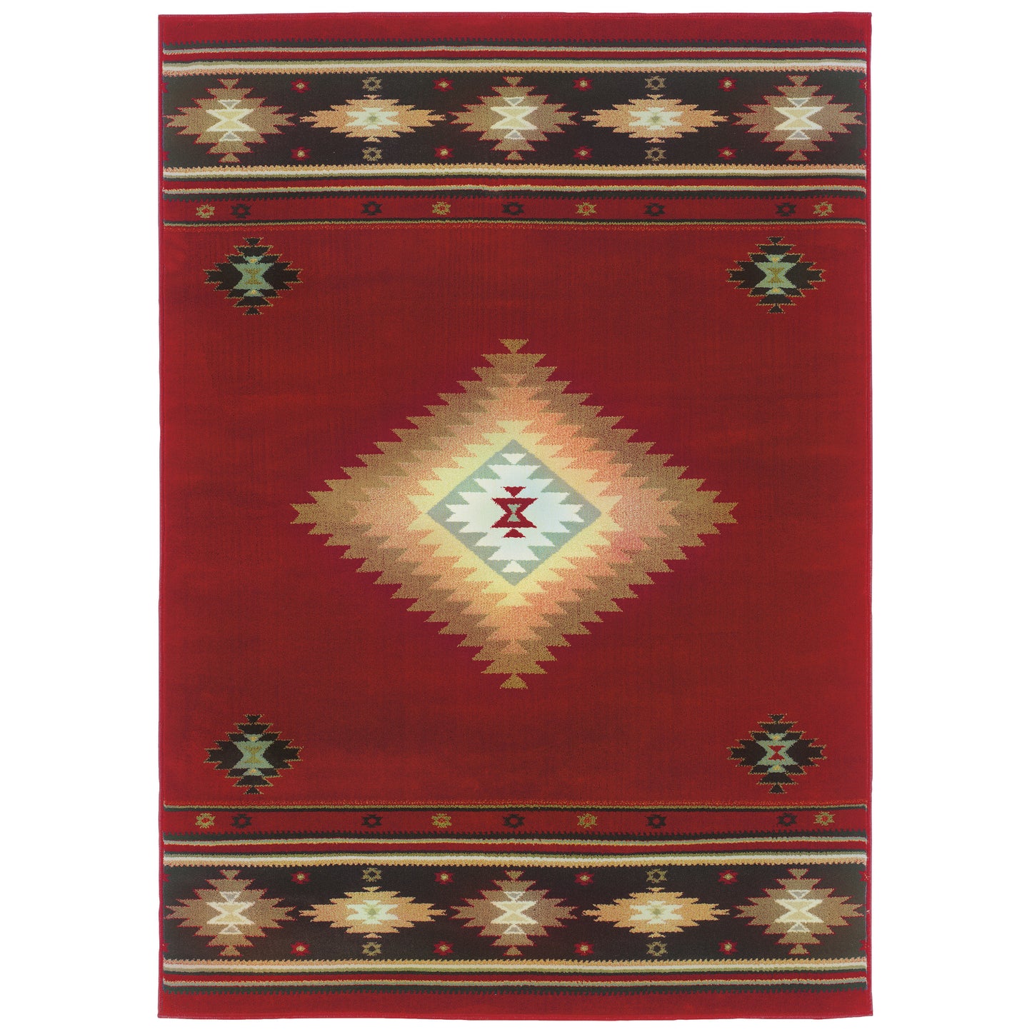 Hudson 087K1 Red Southwest/Lodge Rug