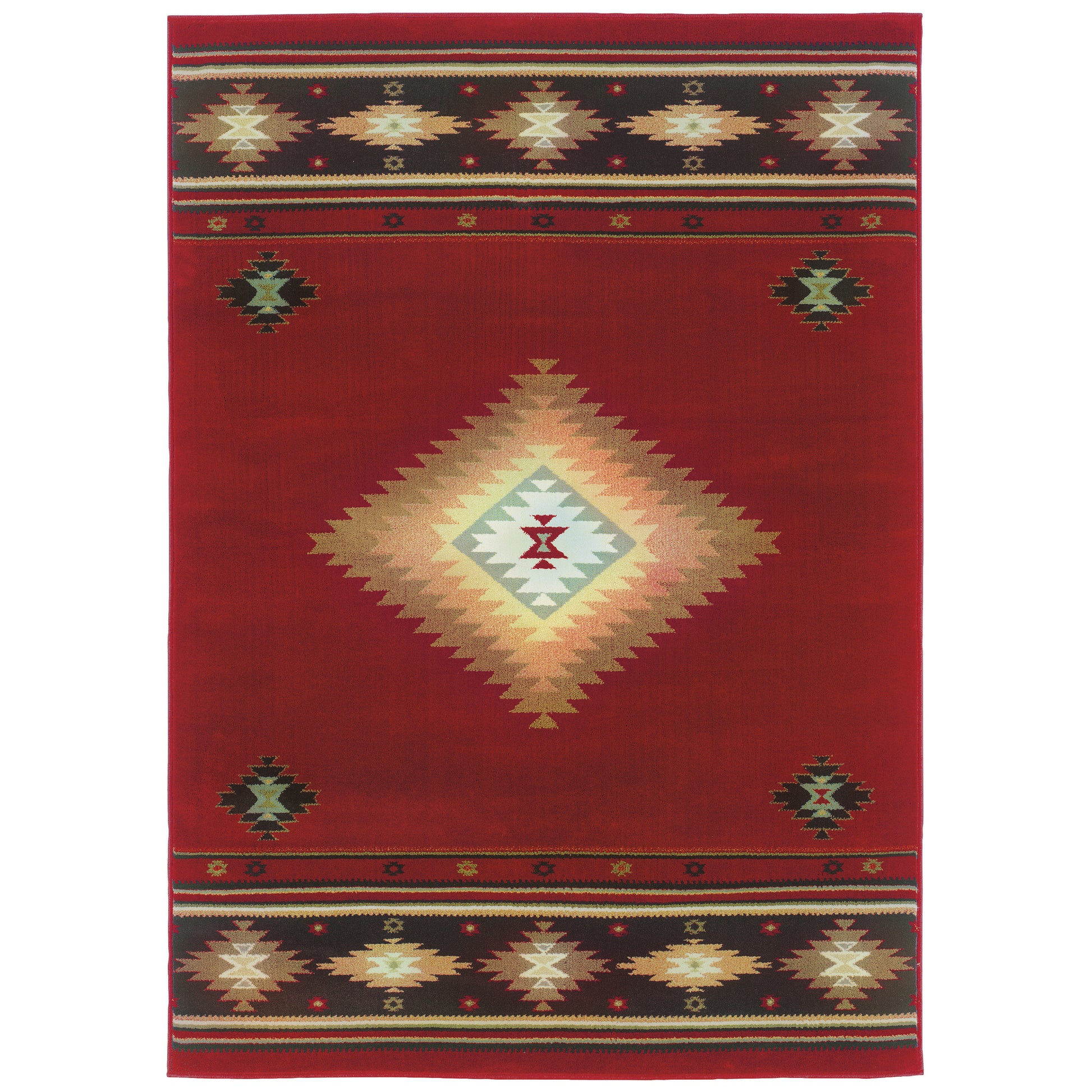 Hudson 087K1 Red Southwest/Lodge Rug