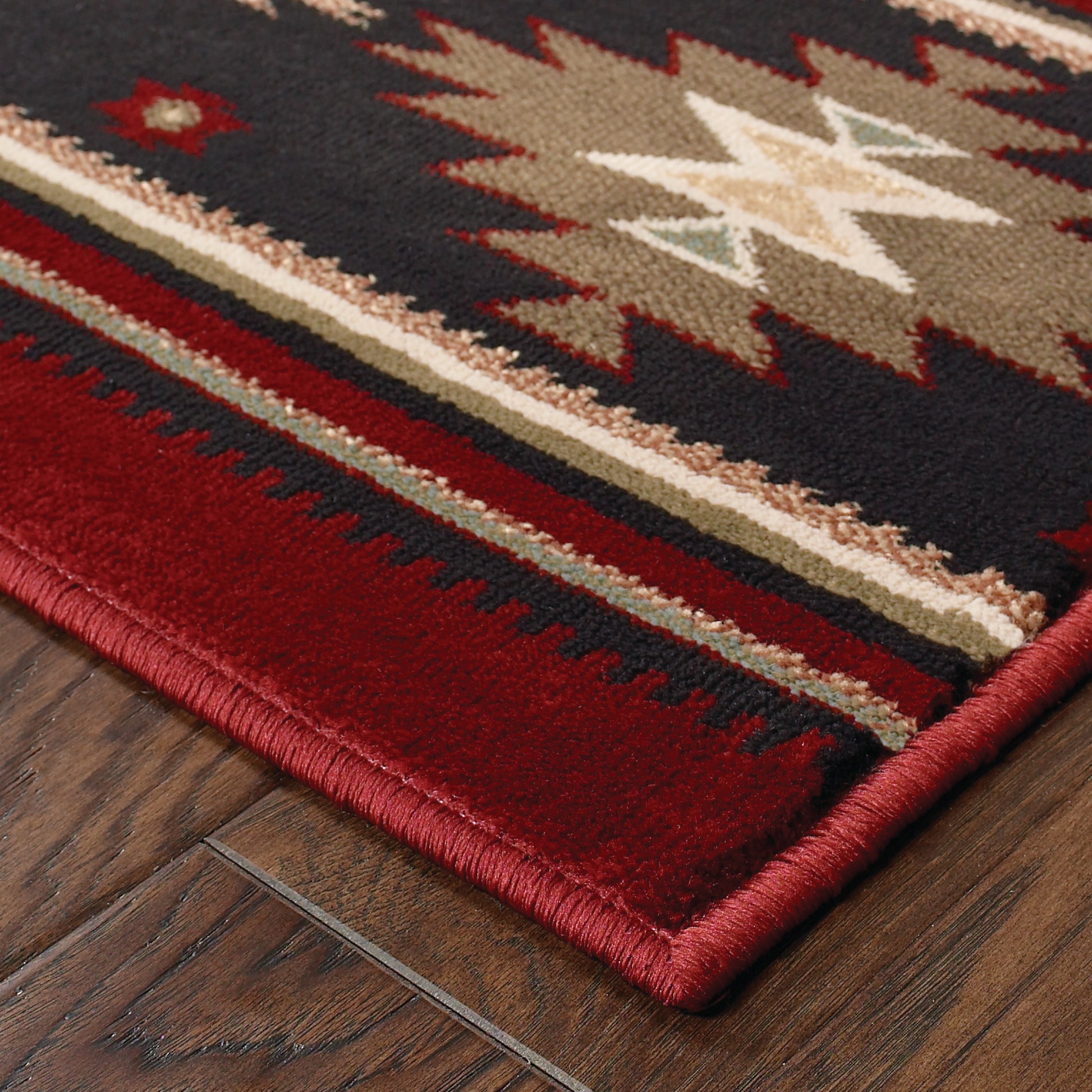 Hudson 087K1 Red Southwest/Lodge Rug