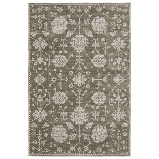 Intrigue INT01 Grey Floral Rug