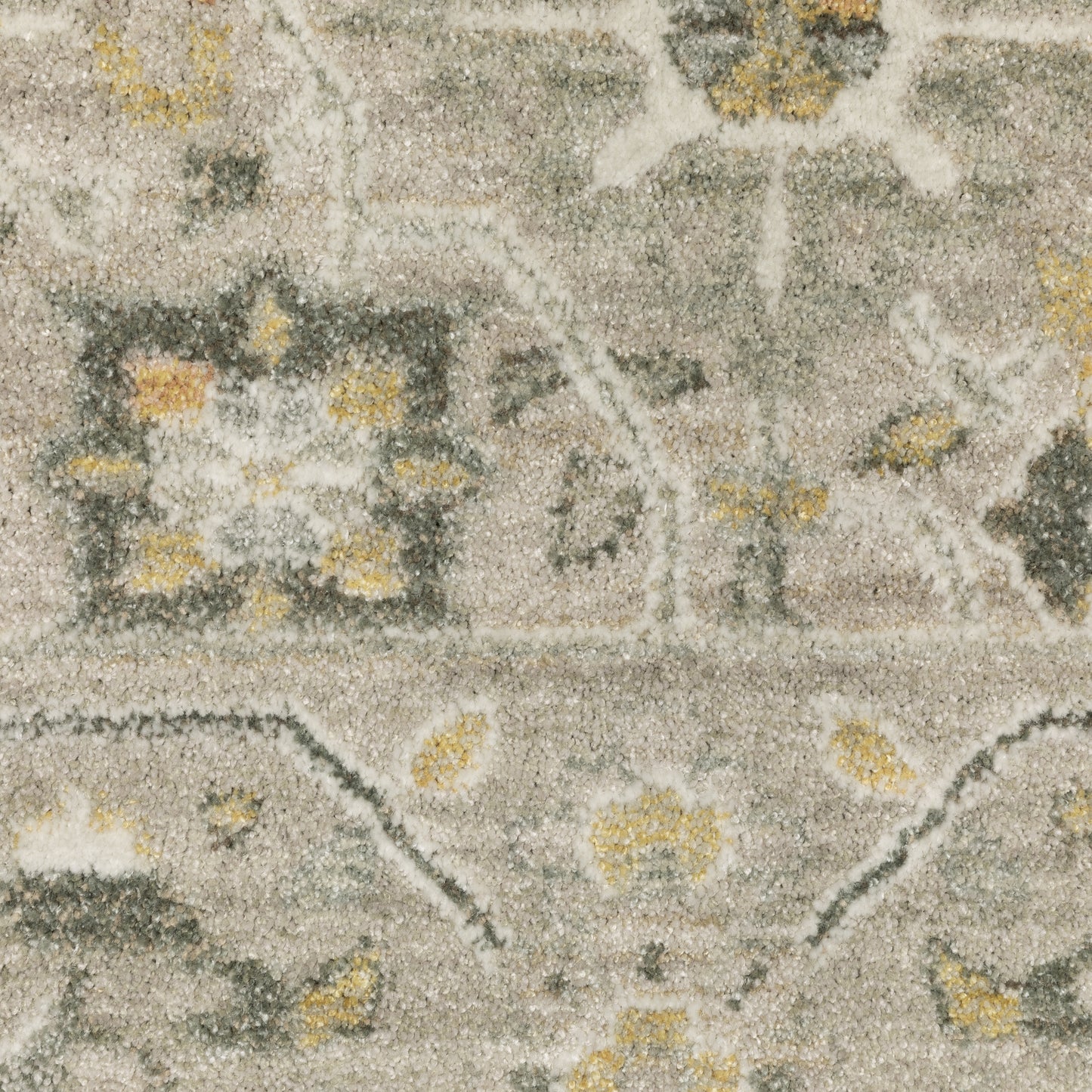 Keaton Floral Beige/ Blue Oriental Cut Pile Rug