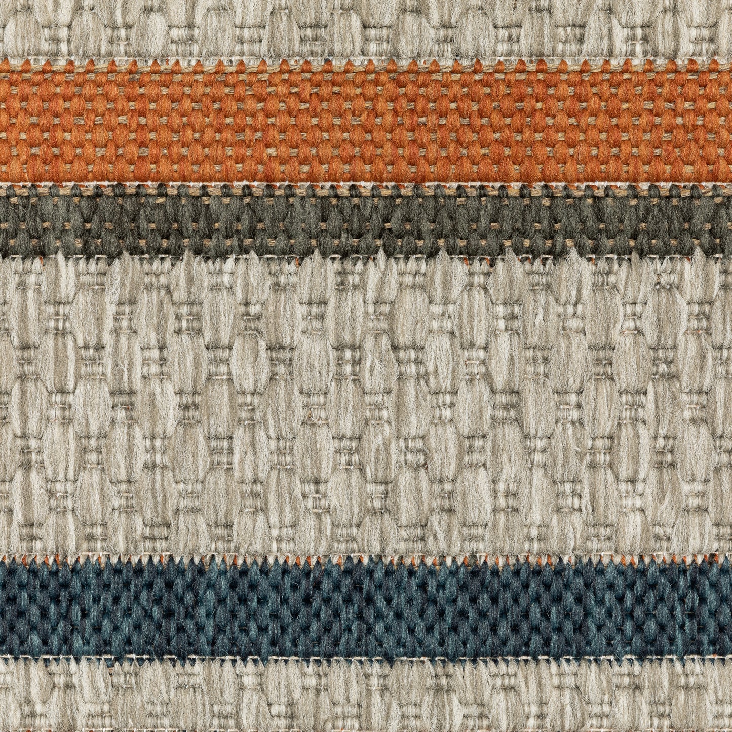 Latitude Outdoor Grey/ Blue Stripe Loop Pile Rug