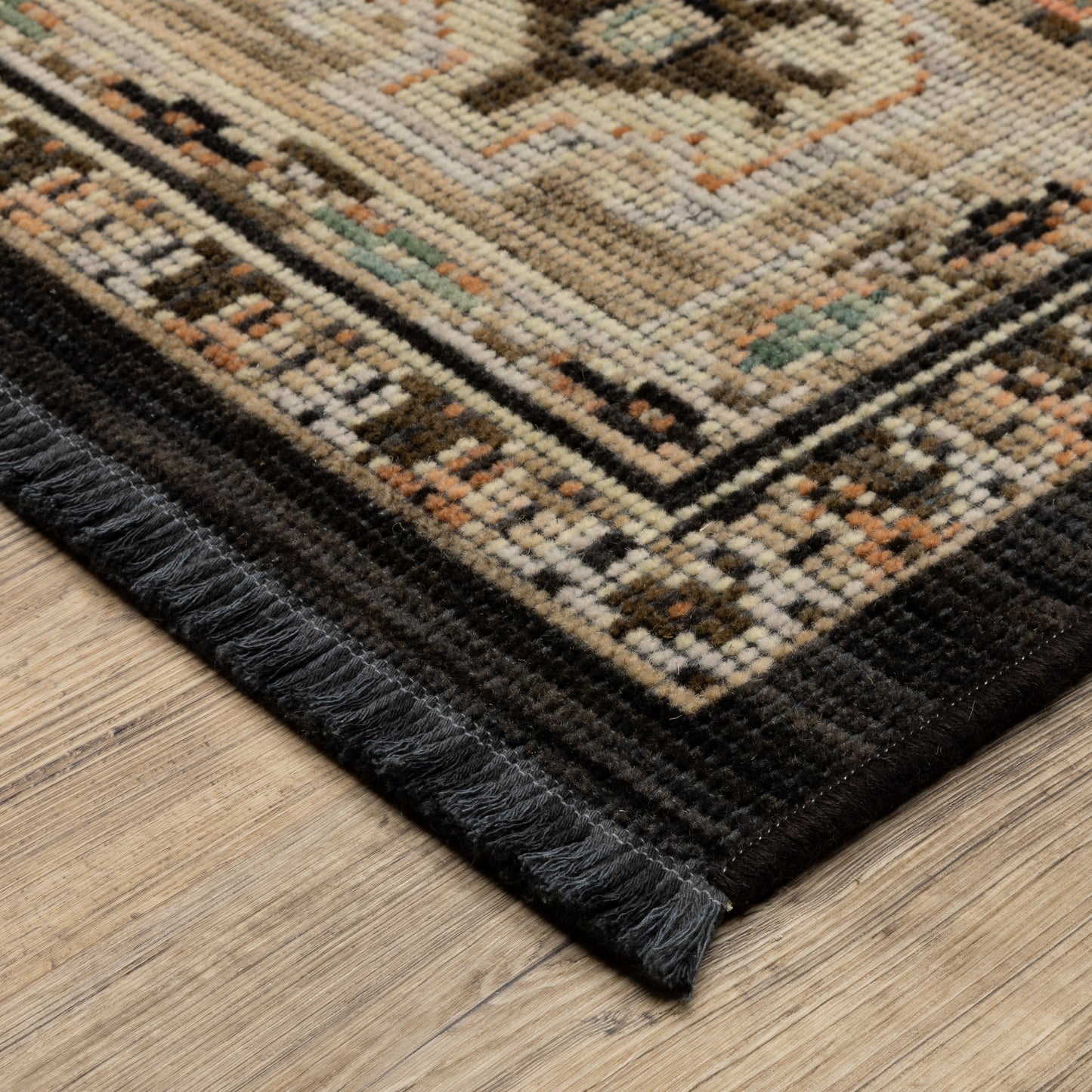 Legacy Medallion Charcoal/ Brown Oriental Loop Pile Rug