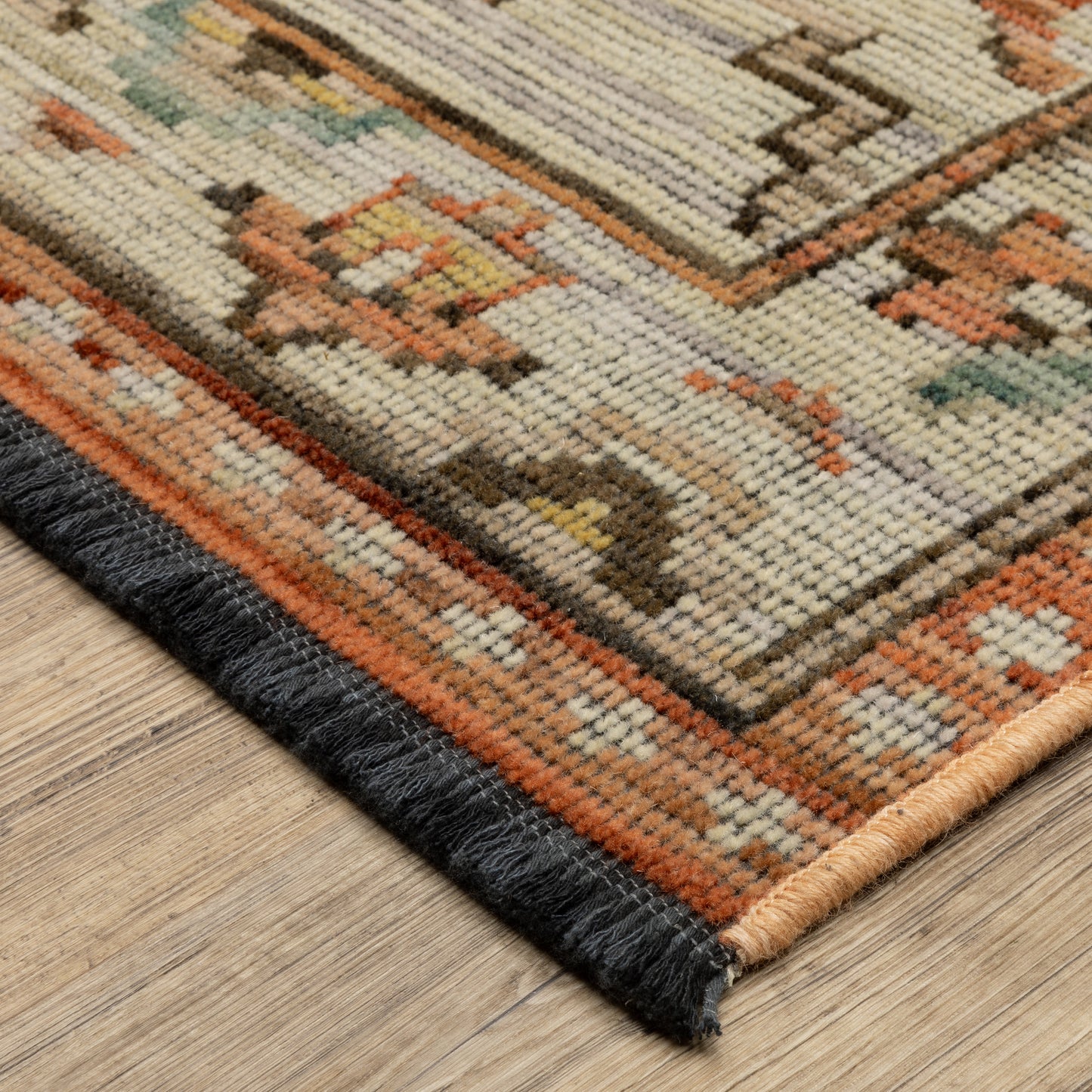 Legacy Medallion Rust/ Blue Floral Loop Pile Rug