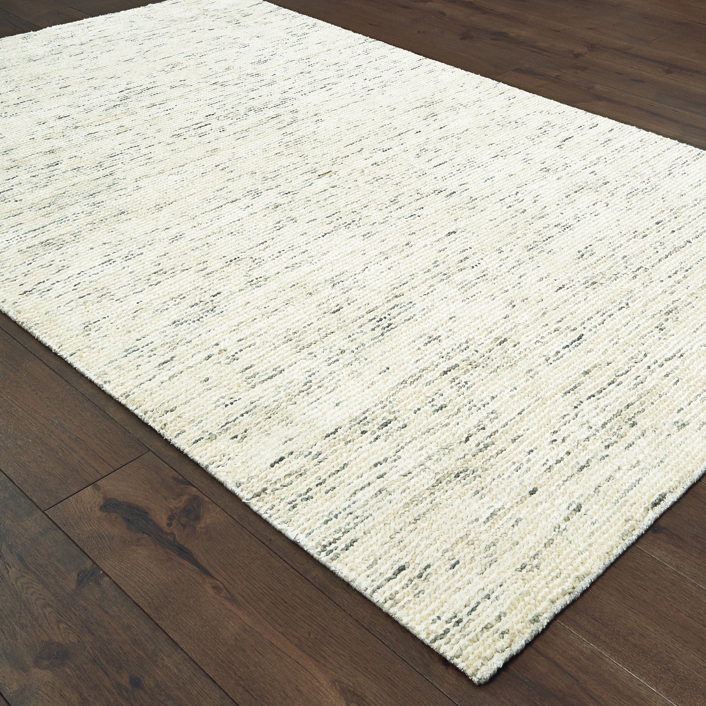Lucent Solid Ivory/ Stone Mixed Pile Rug