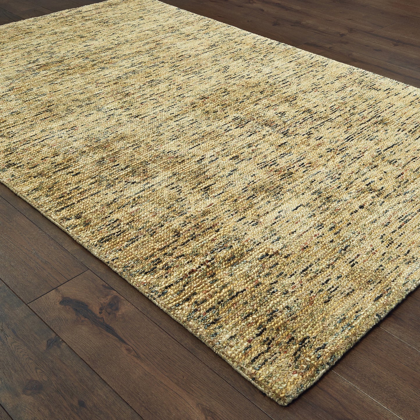 Lucent Solid Gold/ Green Mixed Pile Rug