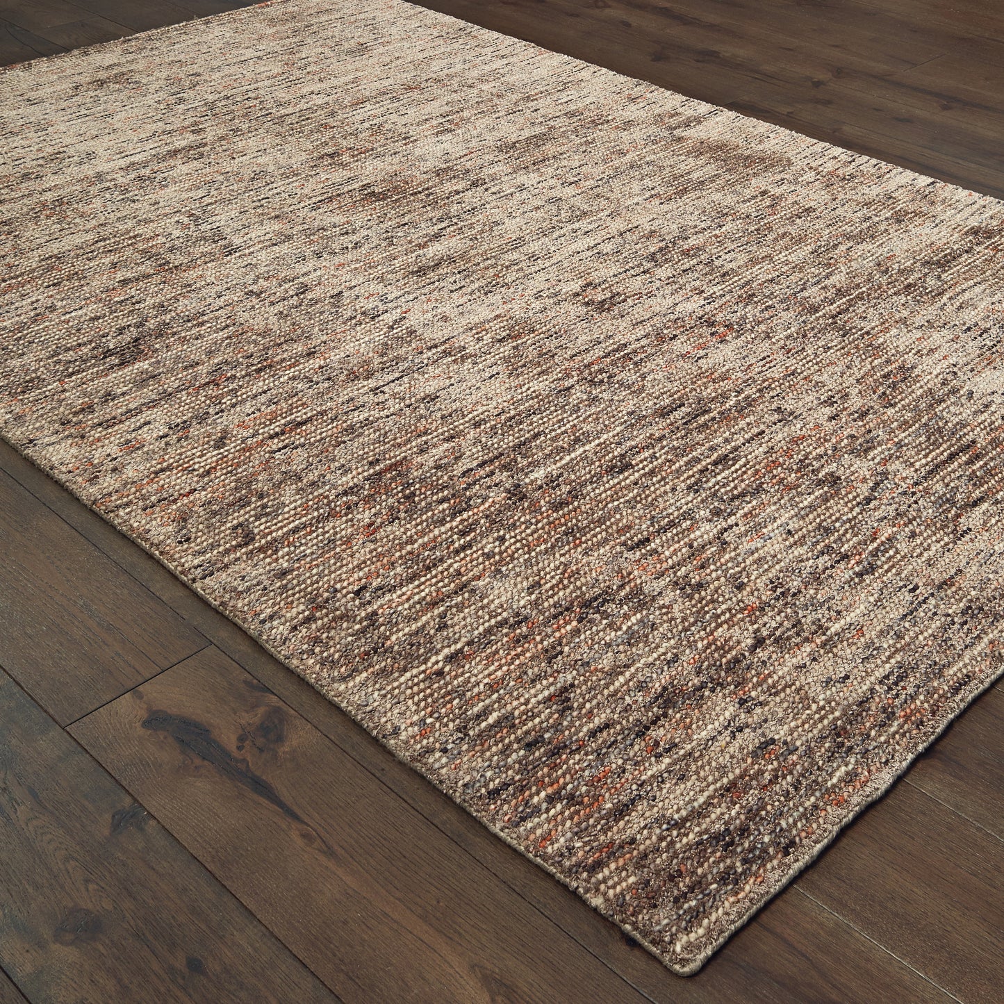 Lucent Solid Taupe/ Pink Mixed Pile Rug