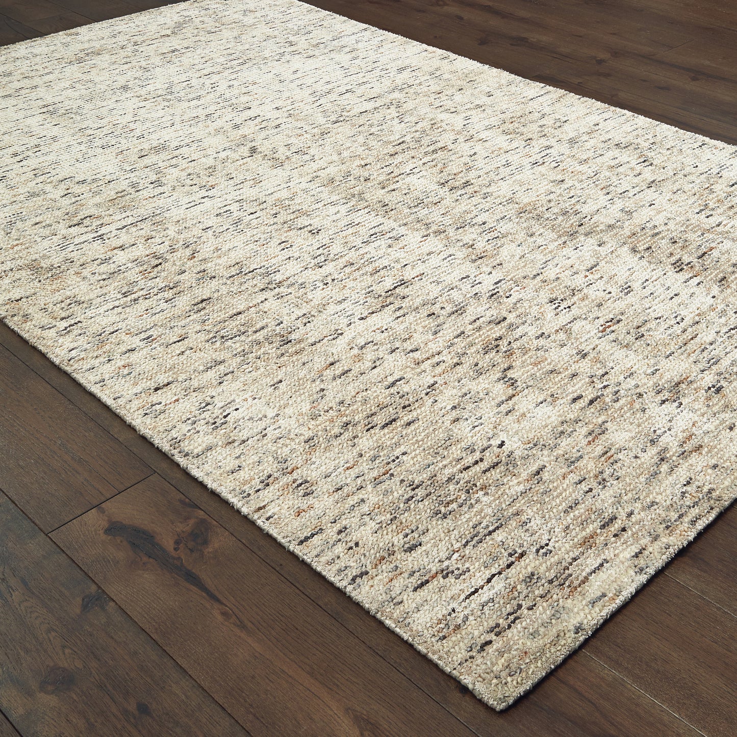 Lucent Solid Ivory/ Sand Mixed Pile Rug