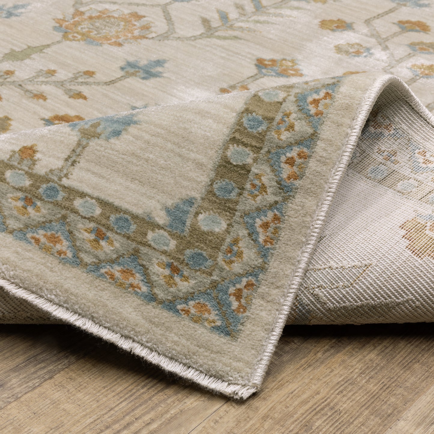 Maeve Floral Beige/ Rust Cut Pile Rug
